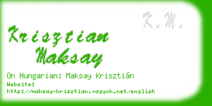 krisztian maksay business card