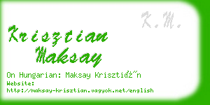 krisztian maksay business card